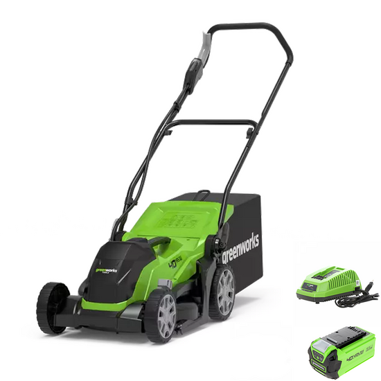 Greenworks G40LM35K2 - Tondeuse &agrave; gazon &eacute;lectrique &agrave; batterie - 40V 2Ah - Coupe 35 cm