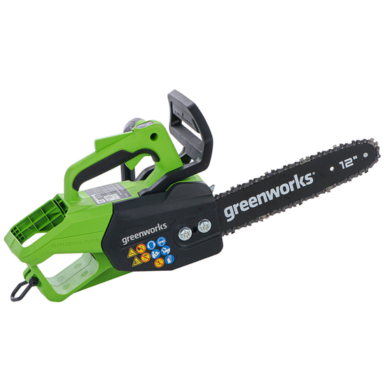 Greenworks GD48TCS - Tronçonneuse à batterie - 48 V - Guide de 30 cm - SANS BATTERIE NI CHARGEUR