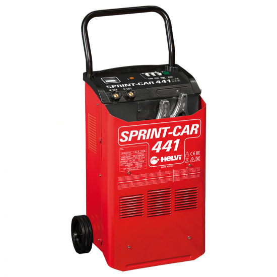 Helvi sprint CAR 441 - Chargeur de batterie et d&eacute;marreur sur chariot - 12/24V