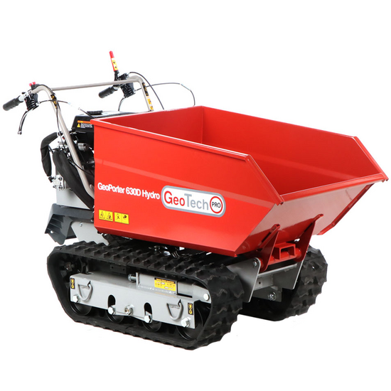 GeotechPro GeoPorter 630D Hydro - Brouette &agrave; moteur sur chenille - benne dumper hydraulique 600Kg