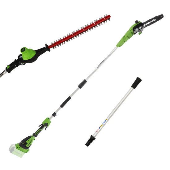 Greeworks GD40PSH - &Eacute;lagueuse/Taille-haie sur perche de rallonge - SANS BATTERIE NI CHARGEUR