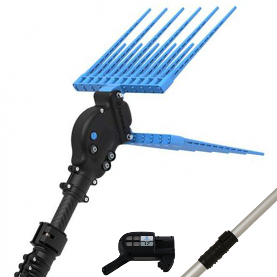 Campagnola Elektra - perche t&eacute;lescopique 150-220 cm en aluminium - Peigne vibreur &eacute;lectrique &agrave; batterie