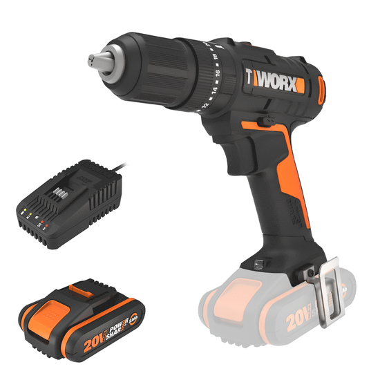 Worx WX370 - Visseuse perceuse &agrave; percussion sur batterie - 20V/2Ah