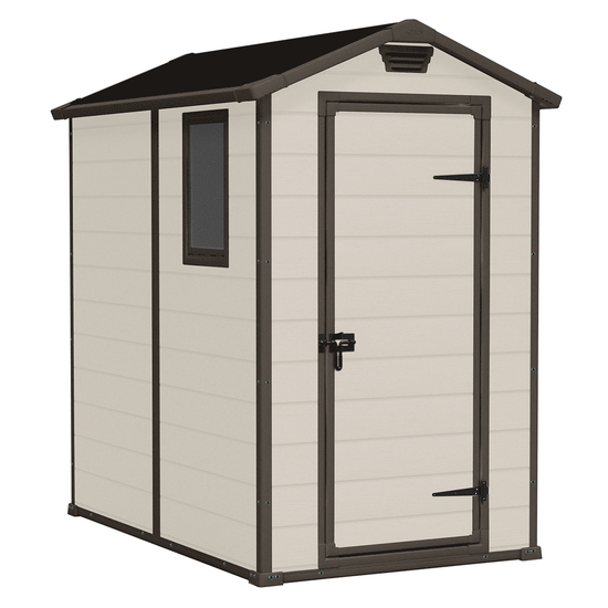 Keter Manor beige - Abri de jardin - Avec fen&ecirc;tre lat&eacute;rale