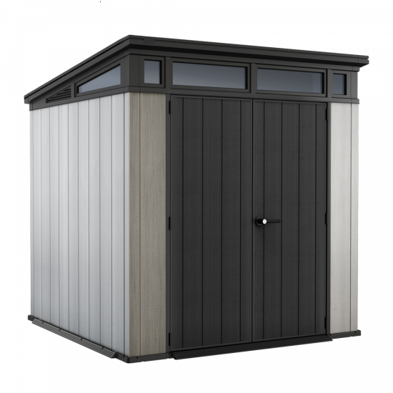 Keter Artisan gris - Abri de jardin - Avec porte double battant - 214x218x226 cm