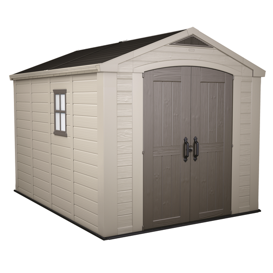 Keter Factor beige - Abri de jardin - Avec fen&ecirc;tre lat&eacute;rale - 256.5x331.5x243 cm