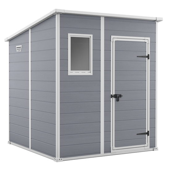Keter Manor Pent grigio - Abri de jardin - Avec fen&ecirc;tre frontale - 183.5x185x200 cm