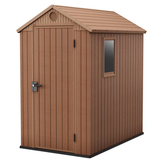 Keter Darwin marron - Abri &agrave; outils - Avec fen&ecirc;tre lat&eacute;rale - 125x184.5x205 cm