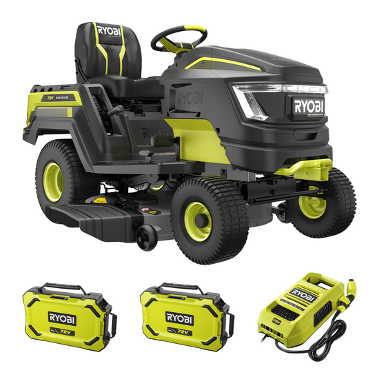RYOBI RY72TMX107-210 - Tracteur tondeuse &agrave; batterie - 72V / 2x10Ah