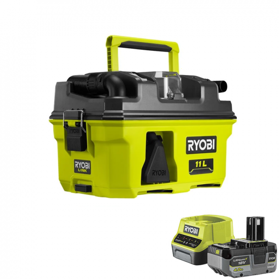 Ryobi RV1811-0 - Aspirateur solides et liquides portable &agrave; batterie - 18V 4.0Ah