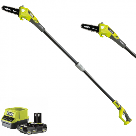 Ryobi RPP182020 - &Eacute;lagueuse &agrave; batterie sur perche t&eacute;lescopique - Barre de 20 cm - 18V 2Ah