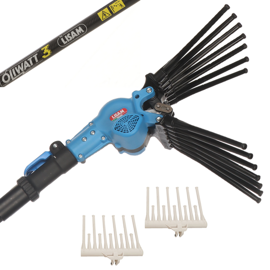 Lisam Oliwatt 3 - Peigne vibreur &eacute;l&eacute;crique &agrave; batterie - Avec dents en Nylon - 235-330 cm - Perche t&eacute;l&eacute;scopique