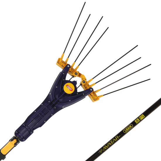 Lisam Avatar - Peigne vibreur &eacute;lectrique &agrave; batterie - Avec 8 dents en carbone - 230-330 cm - Perche t&eacute;lescopique