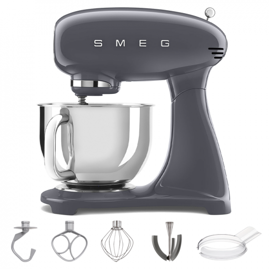 Smeg Full Color Grafite - Batteur m&eacute;langeur plan&eacute;taire - Cuve en acier inoxydable de 4,8 litres