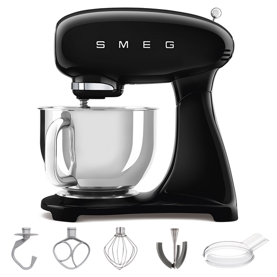 Smeg Full Color Noir SMF03BLEU - Batteur m&eacute;langeur plan&eacute;taire - Cuve inox de 4,8 litres