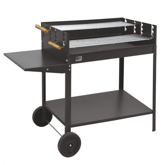 Mille Calypso - Barbecue &agrave; charbon en fer artisanal - 70,5x22 cm