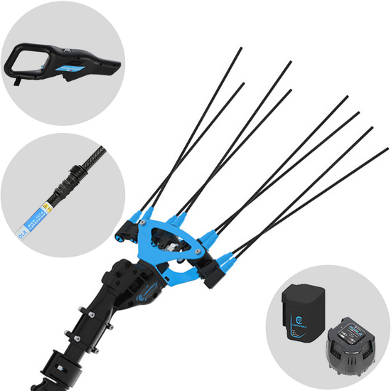 Campagnola Icarus V1 ECO Plug-in - Perche en carbone de 150-220 cm - Peigne vibreur &eacute;lectrique &agrave; batterie - 21.6V 5Ah