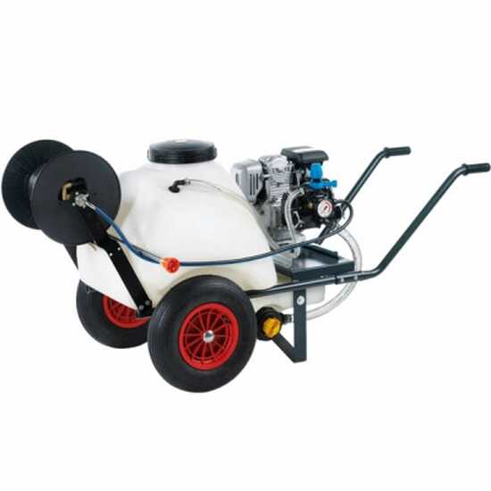 Groupe motopompe Comet MP 30 - Loncin G 200 F - et chariot avec cuve 120 L