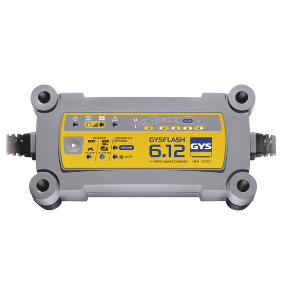 GYS Flash 6.12 - Chargeur et mainteneur de charge automatique - Batteries 12 V de 1,2 &agrave; 125 Ah