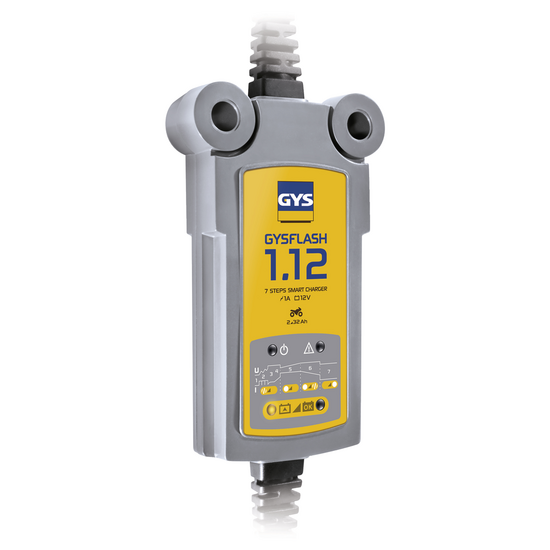 GYS Flash 1.12 - Chargeur et mainteneur de charge automatique - Batteries 12 V de 1,2 &agrave; 32 Ah