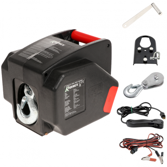 Ribimex PE12V - Treuil électrique à batterie 12V - Avec télécommande