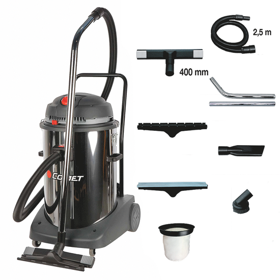 Comet CVP 278 X - Aspirateur bidon multifonctions - 78 litres - Poussières et Liquides - INOX