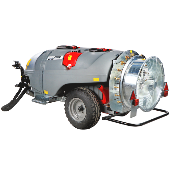 Atomiseur tra&icirc;n&eacute; Gray T Car 1500/80 avec attelage pour tracteur pour pulv&eacute;risation - Capacit&eacute; 1500L - Pompe AR1064