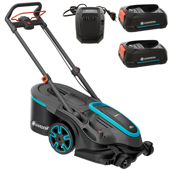Gardena PowerMax Duo 46/36V P4A - Tondeuse &agrave; gazon &agrave; batterie - 2x18V 2.5Ah - Coupe 46 cm