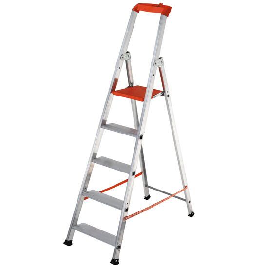 Gierre Stabila AL720DS - 5 marches, 1,71 m - &Eacute;chelle en aluminium avec tr&eacute;teau