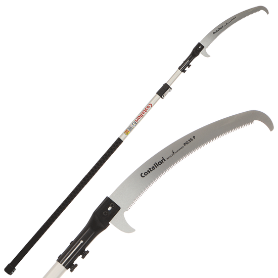 Castellari PO35P+ATO2 - Scie de jardin sur perche ovale en aluminium - 150-240 cm - Lame de 35 cm