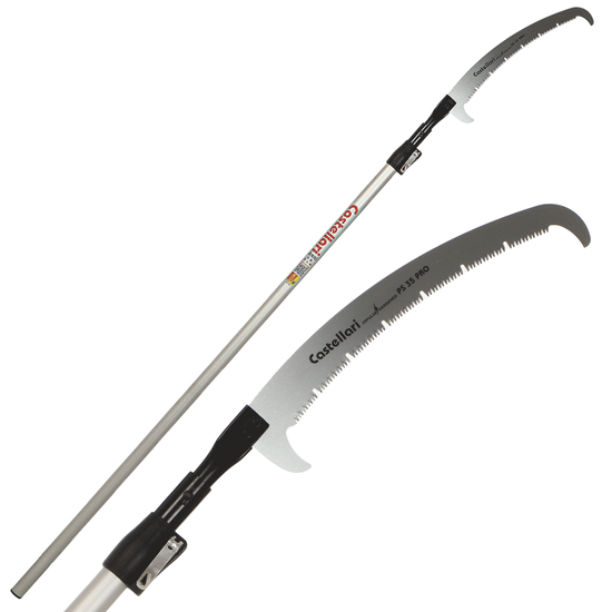 Castellari PS35PRO+AT4 - Scie &agrave; dents en &laquo; U &raquo; sur perche en aluminium - 255-415 cm - Lame de 35 cm