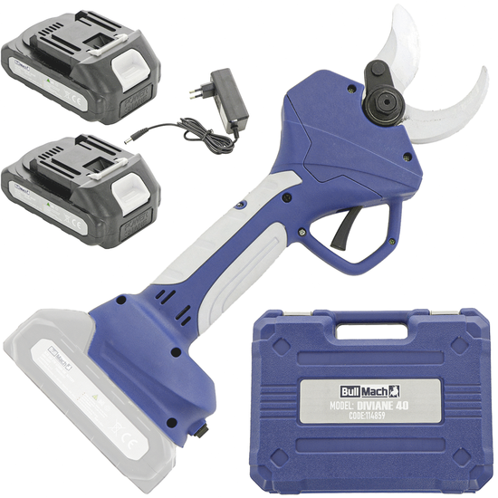 BullMach DIVIANE 40 - S&eacute;cateur &eacute;lectrique &agrave; batterie - 2x21V 2Ah - Diam&egrave;tre de coupe 40 mm