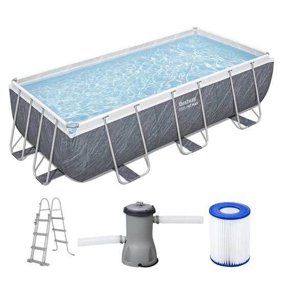 Bestway Steel Pro Max 56721 - 404 x 201 x 100 cm - Piscine hors-sol pour 5-6 personnes