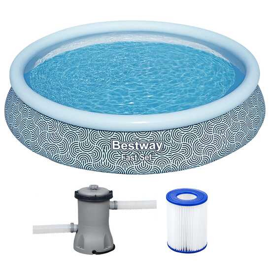 Bestway FAST Set 57313 - &Oslash;457x84 cm - Piscine gonflable + Pompe de filtration 29 W