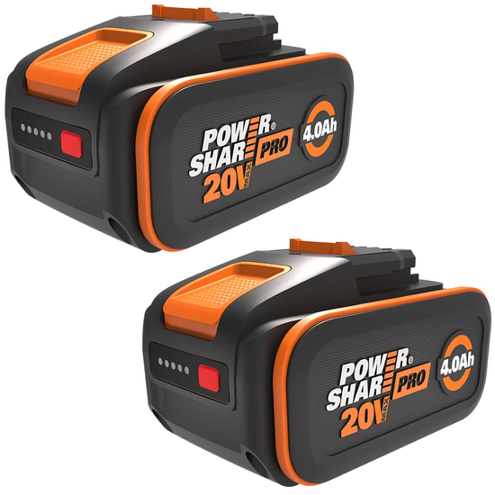 2 Batteries au lithium Pro powershare WA3644 20V 4Ah avec indicateur - Worx