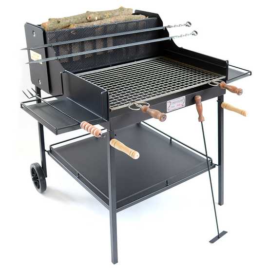 Barbecue &agrave; bois en t&ocirc;les r&eacute;sistantes Cruccolini Fuocone Arezzo avec grille en acier 70x58