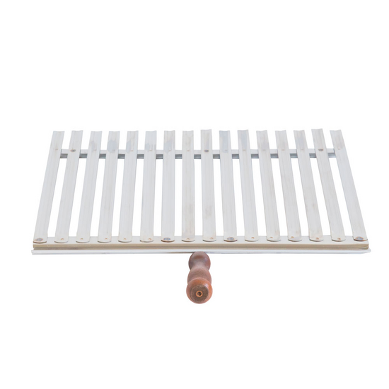 Cruccolini - Grille en acier inoxydable - Poign&eacute;e en bois anti-br&ucirc;lure