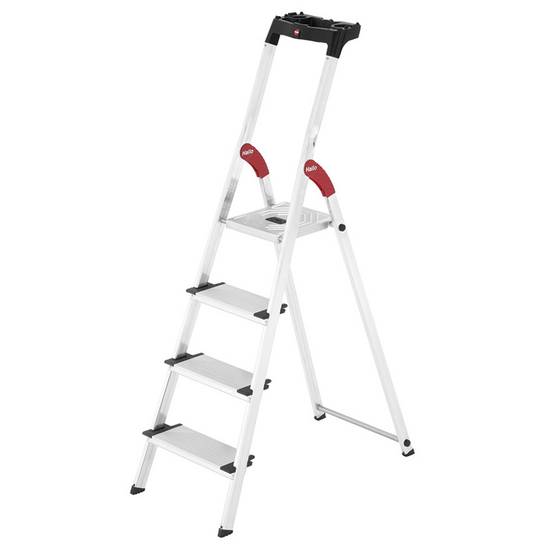 Hailo ProfiStep XXL, 4 marches, 1.46 m - &Eacute;chelle en aluminium &agrave; tr&eacute;teaux