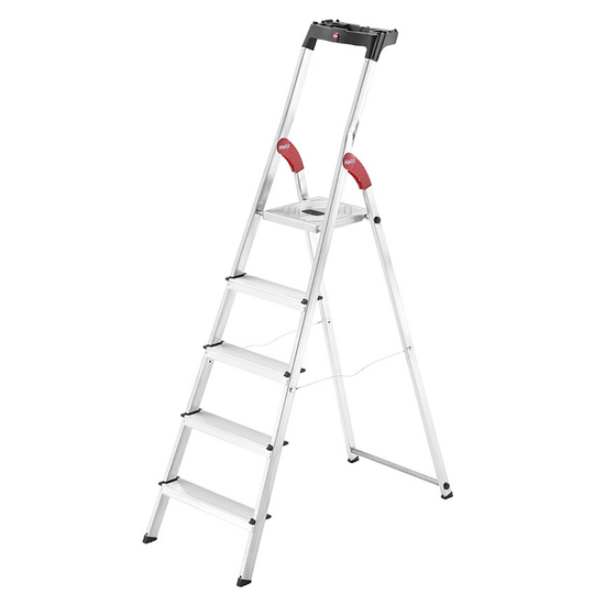 Hailo L60, 5 marches, 1.68 m - Echelle en aluminium &agrave; tr&eacute;teaux - Ultral&eacute;g&egrave;re
