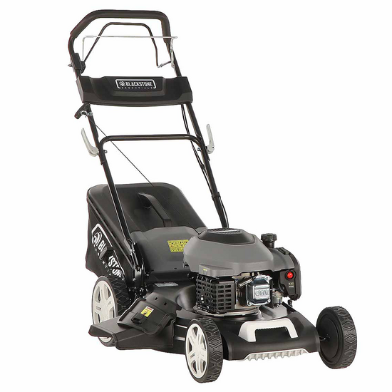 BlackStone Essentials ESP 560-224 - Tondeuse &agrave; gazon thermique tract&eacute;e - 4 en 1 - Motteur thermique de 224 cm3