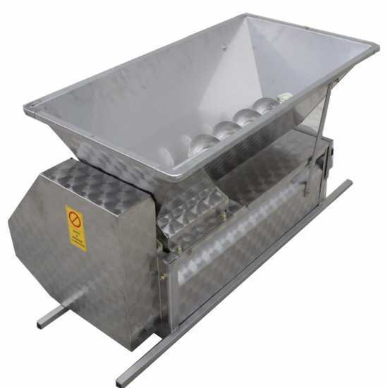 Fouloir &eacute;grappoir &eacute;lectrique &agrave; brancard en Acier Inox - moteur 1,2 CV