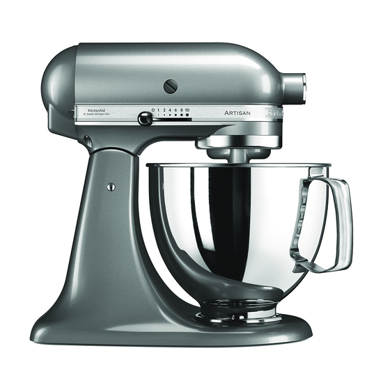 KitchenAid Artisan 5KSM125-ECU Argent - Batteur mélangeur planétaire avec tête relevable