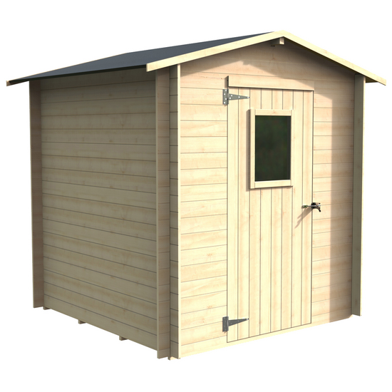 Alce Regis 198x198 - Abri de jardin en bois - Avec fen&ecirc;tre frontale - 198x198x216 cm