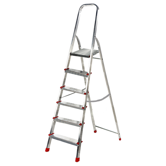 &Eacute;chelle en aluminium avec tr&eacute;teau Alice 6, 6 marches, 1,93 m