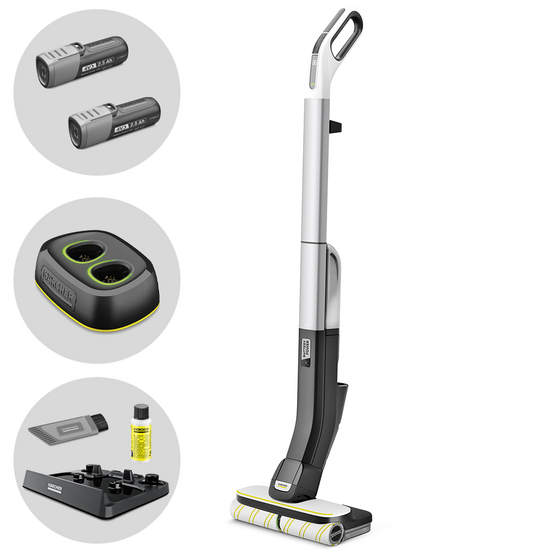 Karcher FC 4-4 - Nettoyeur de sols &agrave; batterie - 3 en 1 : lave, nettoye et s&egrave;che
