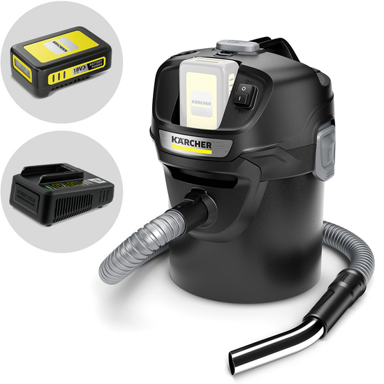 Karcher AD 2 Battery - Aspirateur multifonction - F&ucirc;t en m&eacute;tal de 14L - 18V/ 2,5 Ah