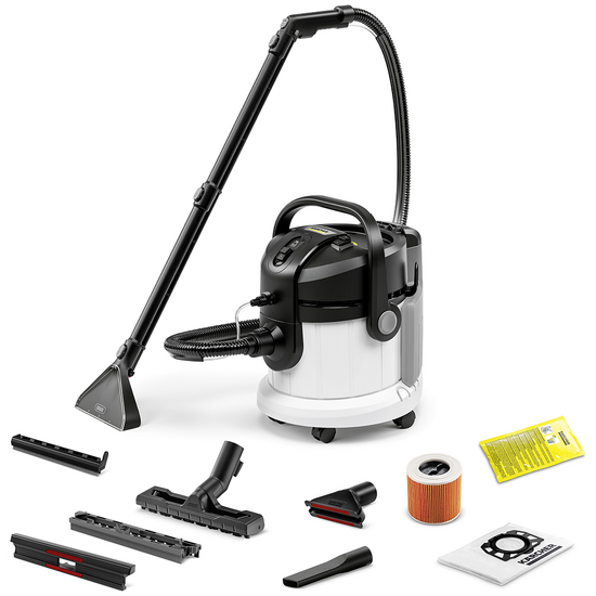 Karcher SE 4 - Nettoyeur moquettes - Aspirateur liquides avec bidon eau propre/sale 4 L - 1000 W