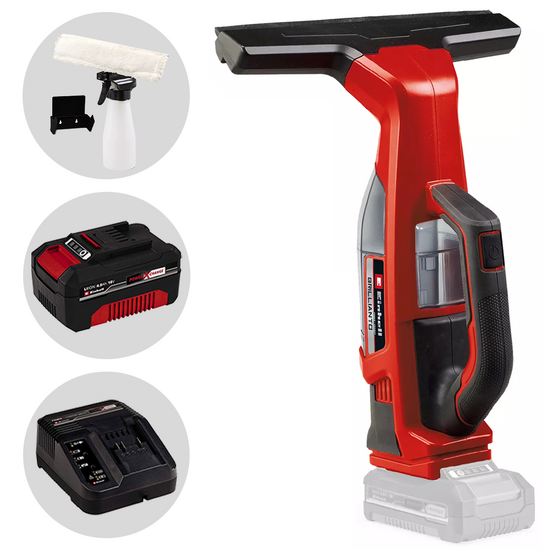 Einhell BRILLIANTO - Nettoyeur de vitres à batterie - aspire résidu humide - 18V/4Ah