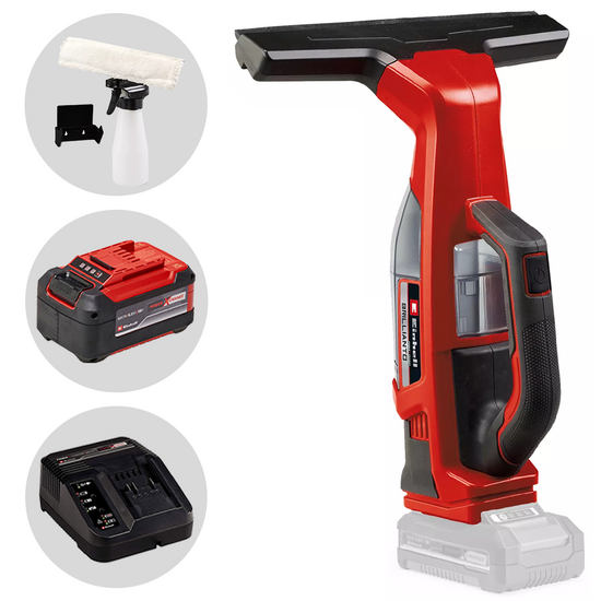 Einhell BRILLIANTO - Nettoyeur de vitres à batterie - aspire résidu humide - 18V/5.2Ah