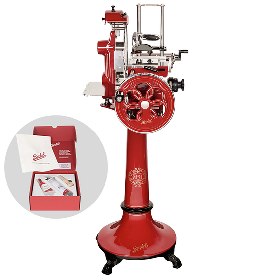 BERKEL B2 Rouge - Trancheuse à volant avec socle - À lames en acier chromé de 265 mm